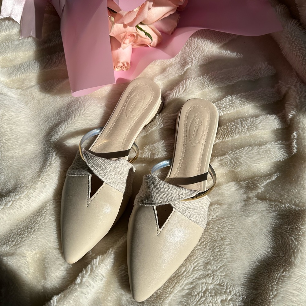 Elegant Cream Women's Slip-On Shoes